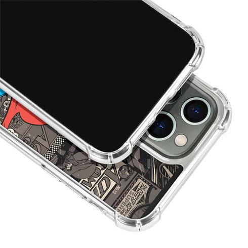 DC Comics Superman Vintage Action pose pattern iPhone 13 Pro Max Clear Case